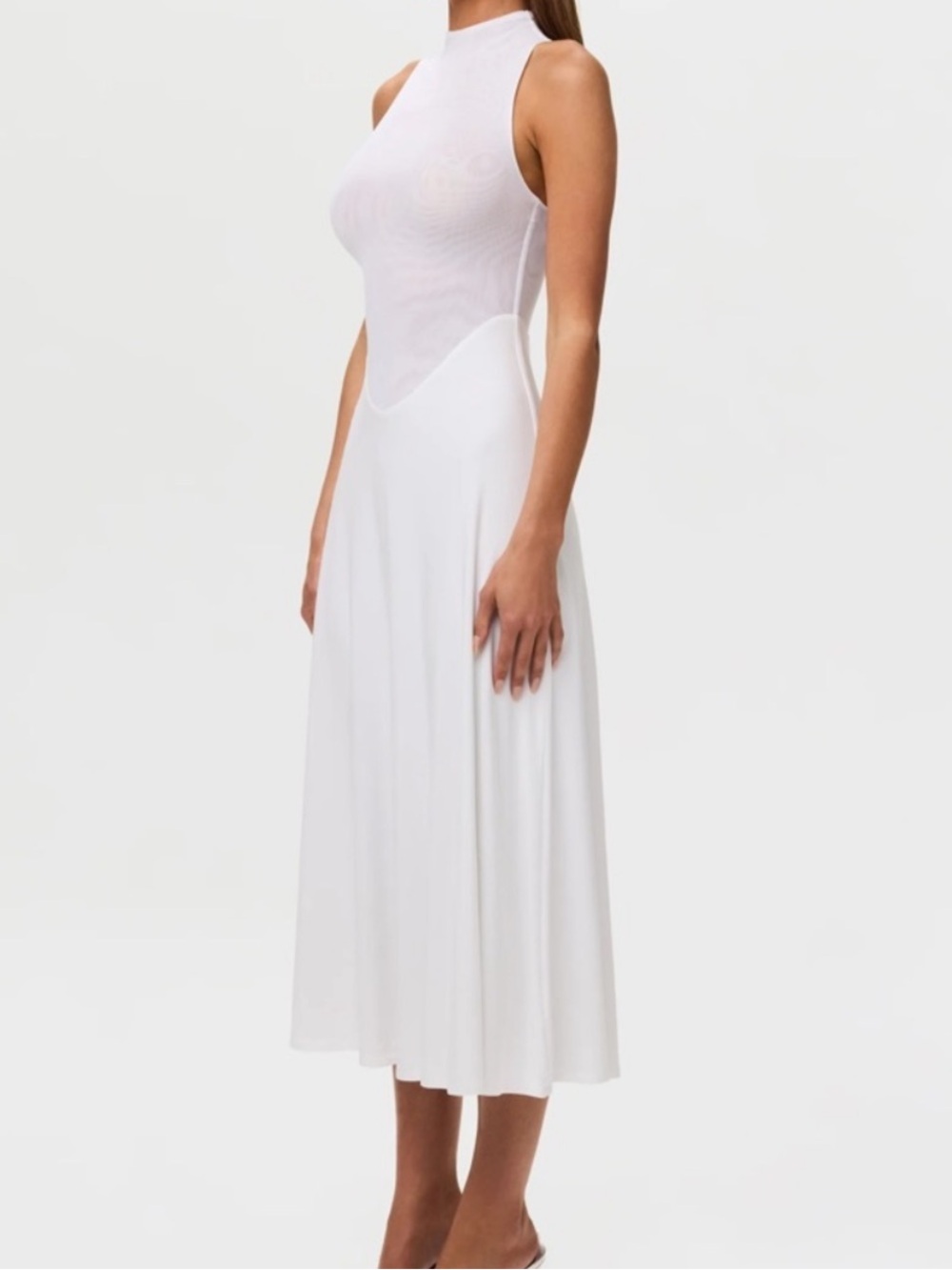 NWT Naked Wardrobe Sleeveless White Midi Dress